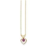 14K Yellow Gold Rhodolite Garnet Heart Necklace