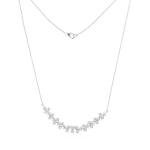 Natural Diamond Necklace in Solid 14K White Gold