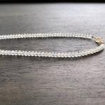 Grey Diamond and White Topaz Gold Necklace
