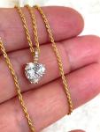 1.5 Carat Diamond Pendant in 18K Yellow Gold