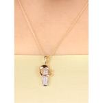 Three Tone Gold Diamond Pendant Necklace