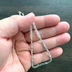 Grey Diamond and White Topaz Gold Necklace