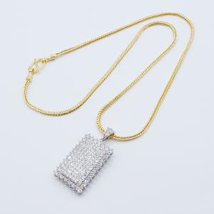 Gold Plated CZ Diamond Gemstone Pendant Necklace