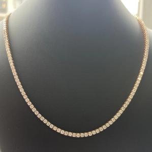 5Ct Round Cut Lab-Created Diamond Tennis Necklace