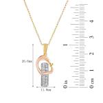 Three Tone Gold Diamond Pendant Necklace