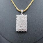 Gold Plated CZ Diamond Gemstone Pendant Necklace