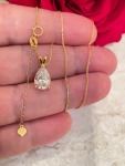 2-Carat Pear Diamond Necklace in 18K Gold