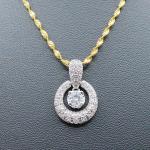 Gold Plated CZ Diamond Gemstone Pendant Necklace