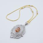 Orange Gemstone Pendant Necklace in 24K Gold