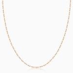 14K Gold Diamond Cut Mirror Chain Necklace