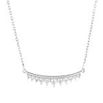 14K White Gold Round Diamond Pendant Necklace