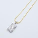 Gold Plated CZ Diamond Gemstone Pendant Necklace