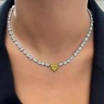 Multi-Cut Diamond & Sapphire Tennis Necklace