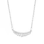 14K White Gold Round Diamond Pendant Necklace