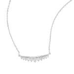 14K White Gold Round Diamond Pendant Necklace