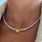 Multi-Cut Diamond & Sapphire Tennis Necklace
