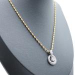 Gold Plated CZ Diamond Gemstone Pendant Necklace