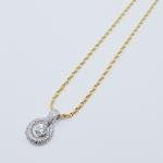 Gold Plated CZ Diamond Gemstone Pendant Necklace