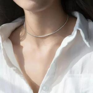 5Ct Round Lab Created Diamond Tennis Necklace