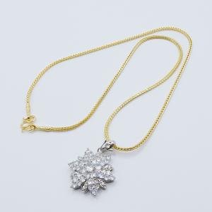 18" Gold Plated Gemstone Pendant Necklace for Women