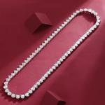 Heart-Shaped Diamond Tennis Necklace in White Gold