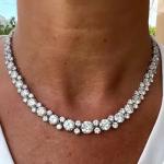Lab-Created Diamond Tennis Necklace in White Gold