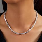 38ct Round Cut Diamond Tennis Necklace in 14K Gold