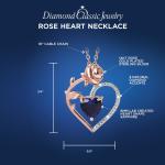 Sapphire Heart Necklace in Rose Gold Plated Silver