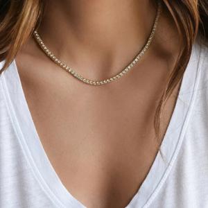 7Ct Round Cut Lab-Created Diamond Tennis Necklace