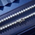 38ct Round Cut Diamond Tennis Necklace in 14K Gold