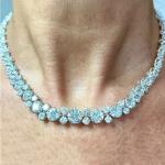 Lab-Created Diamond Tennis Necklace in White Gold