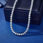 38ct Round Cut Diamond Tennis Necklace in 14K Gold