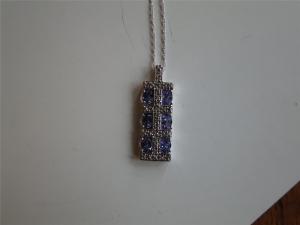 Tanzanite and Diamond Necklace in White Gold