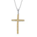 Yellow Diamond 14k White Gold Pendant Necklace