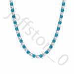 Swiss Blue Topaz & Diamond Tennis Necklace