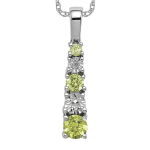 Sterling Silver Peridot and Diamond Necklace