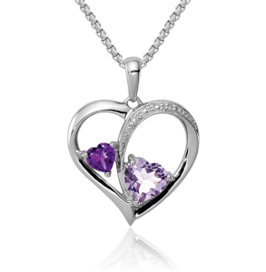 Sterling Silver Amethyst Rose De France Necklace