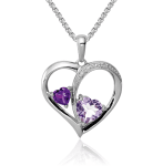 Sterling Silver Amethyst Rose De France Necklace