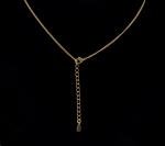 Vintage Gold Plate Diamond & Amethyst Pendant Necklace