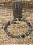 Fluorite & Herkimer Diamond Necklace - Natural Gemstone