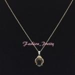 Elegant 4ct Oval Smoky Quartz & Diamond Necklace