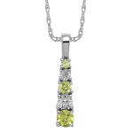 Sterling Silver Peridot and Diamond Necklace