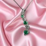 Emerald and Diamond Necklace in 10K White Gold