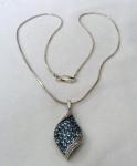 Blue Topaz & Diamond Sterling Silver Necklace