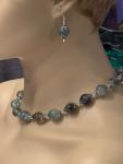 Fluorite & Herkimer Diamond Necklace - Natural Gemstone