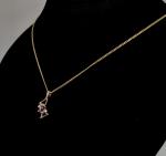 Vintage Gold Plate Diamond & Amethyst Pendant Necklace