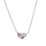 14K White Gold Ruby and Diamond Pendant Necklace