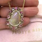 Judith Ripka Diamond & Gemstone Pendant Necklace 18K Gold