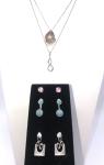 Sterling Silver Diamond and Pearl Jewelry Set