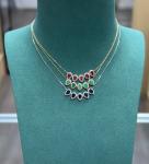 Dainty Halo Sapphire and Diamond Necklace